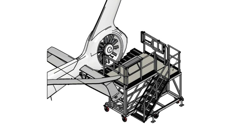 Airbus H160 multi-purpose adjustable maintenance platform drawing