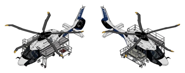 Airbus H160 side access stand drawing