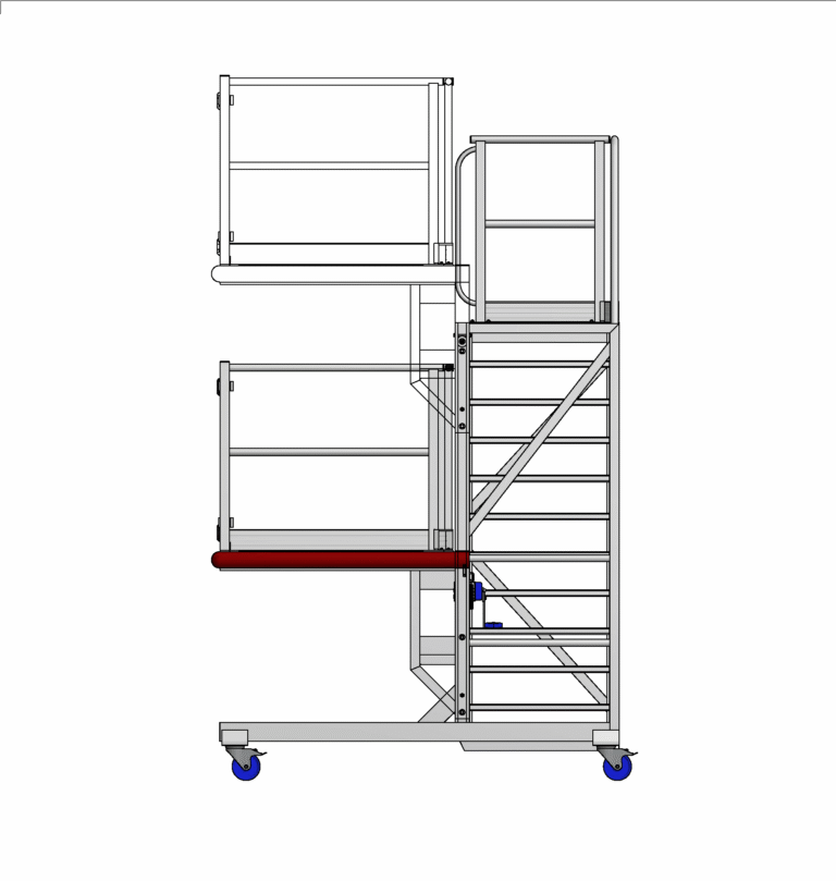 Boeing 737 wing dock and windshield access platform drawing