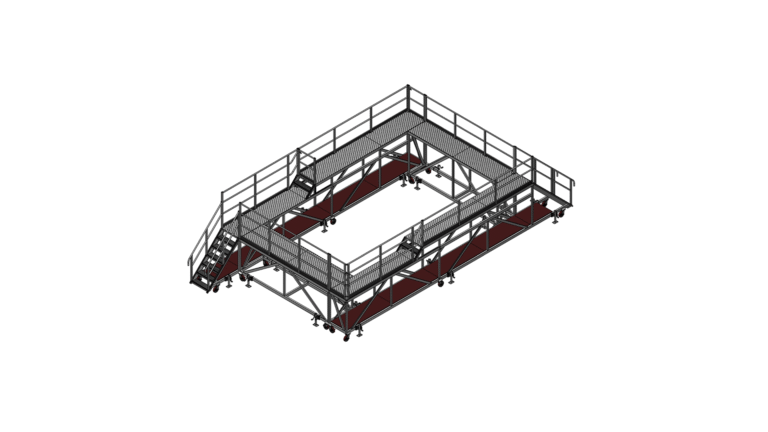 Dual-level surround tank access platform drawing
